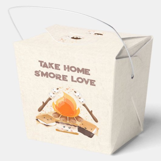 Schattige S'more Campfire Camping Medium Uitschake Bedankdoosjes (Achterkant)
