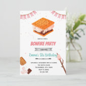 Schattige S'more feestuitnodiging Kaart (Staand voorkant)