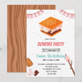 Schattige S'more feestuitnodiging Kaart (Voorkant / Achterkant)