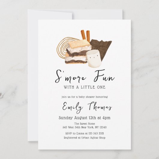 Schattige S'more Fun Baby shower Kaart (Voorkant)