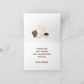 Schattige S'more-kampvuur 1e verjaardag bedankkaar Bedankkaart (Binnen)