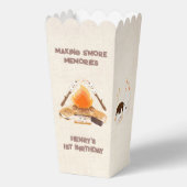 Schattige S'more Kampvuur 1e Verjaardag Camping Po Bedankdoosjes (Voorkant)