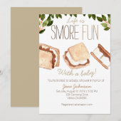 Schattige smores camping baby shower uitnodiging (Voorkant / Achterkant)
