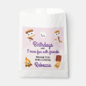 Schattige S'mores Campout Verjaardagsfeest Bedankzakje (Voorkant)