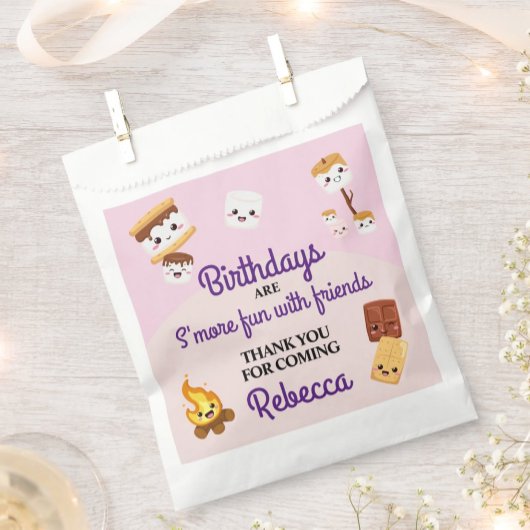 Schattige S'mores Campout Verjaardagsfeest Bedankzakje