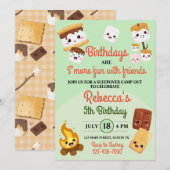 Schattige S'mores Campout Verjaardagsfeest Kaart (Voorkant / Achterkant)