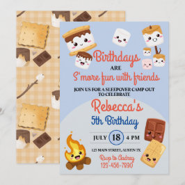 Schattige S'mores Campout Verjaardagsfeest Kaart