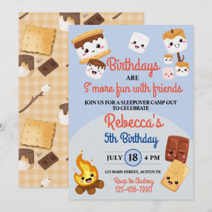 Schattige S'mores Campout Verjaardagsfeest Kaart