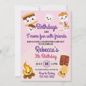 Schattige S'mores Campout Verjaardagsfeest Kaart (Voorkant)