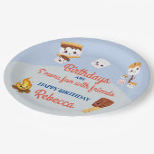 Schattige S'mores Campout Verjaardagsfeest Papieren Bordje (Gekanteld)