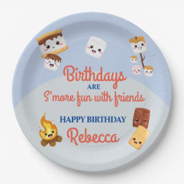 Schattige S'mores Campout Verjaardagsfeest Papieren Bordje