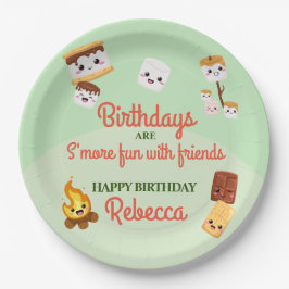 Schattige S'mores Campout Verjaardagsfeest Papieren Bordje