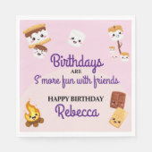 Schattige S'mores Campout Verjaardagsfeest Servet (Voorkant)