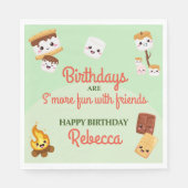 Schattige S'mores Campout Verjaardagsfeest Servet (Voorkant)