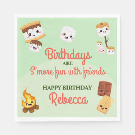 Schattige S'mores Campout Verjaardagsfeest Servet