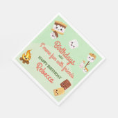 Schattige S'mores Campout Verjaardagsfeest Servet (Hoek)