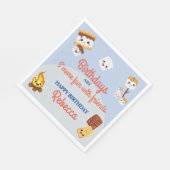 Schattige S'mores Campout Verjaardagsfeest Servet (Hoek)