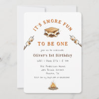 Schattige Smores Kampeer 1e Verjaardag