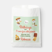 Schattige S'mores kampeer verjaardagsfeestje  Bedankzakje (Voorkant)