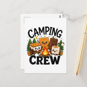 Schattige S'mores Kampvuur Kamperen Team Buiten Briefkaart