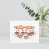 Schattige S'mores Koppel Koffie Datum Briefkaart (Staand voorkant)
