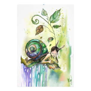 Schattige Snail Art Poster
