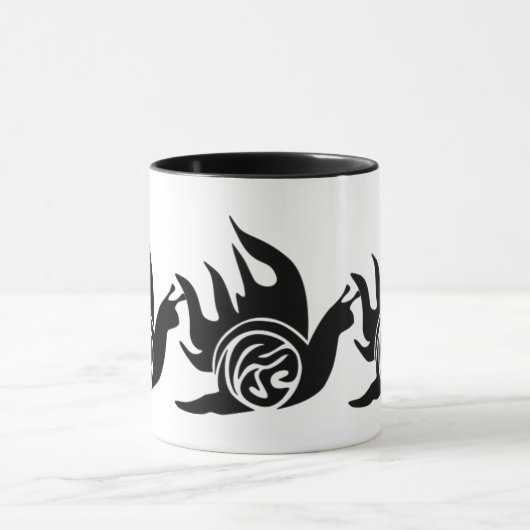 Schattige Snail Black Silhouette – Uniek Exotisch  Mok (Midden)