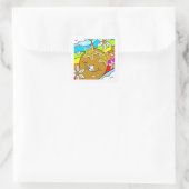 Schattige Snail Groovy Summer Mail Square Vierkante Sticker (Tas)