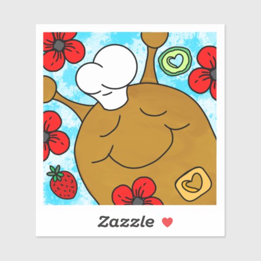 Schattige Snail Memorial Day BBQ Vinyl Sticker (Vel)