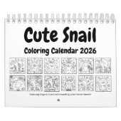 Schattige Snail Small 2026 Kleuren Kalender (Hoes)