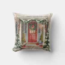 Schattige Sneeuw Kerst Veranda 