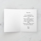 Schattige Sneeuw Vader & Zoon Kerstkaart Kaart (Binnen)