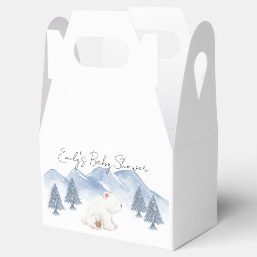 Schattige Sneeuw Winter Berg Polar Beer Baby showe Bedankdoosjes (Geopend)