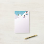 Schattige Sneeuwbordende Sneeuwmannen Post-it® Notes (Op bureau)