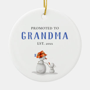 Schattige Sneeuwman Bevorderd tot Oma Keramisch Ornament