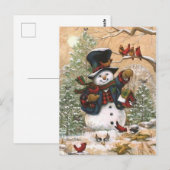 schattige sneeuwman briefkaart (Voorkant / Achterkant)