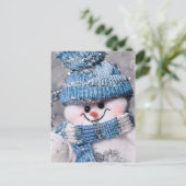 schattige sneeuwman briefkaart (Staand voorkant)