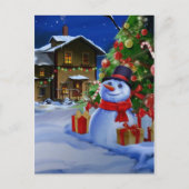 schattige sneeuwman briefkaart (Voorkant)