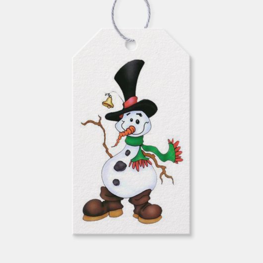 Schattige Sneeuwman Cadeaulabel (Voorkant)