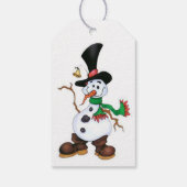 Schattige Sneeuwman Cadeaulabel (Achterkant)