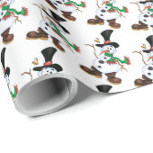 Schattige Sneeuwman Cadeaupapier (Rol Hoek)
