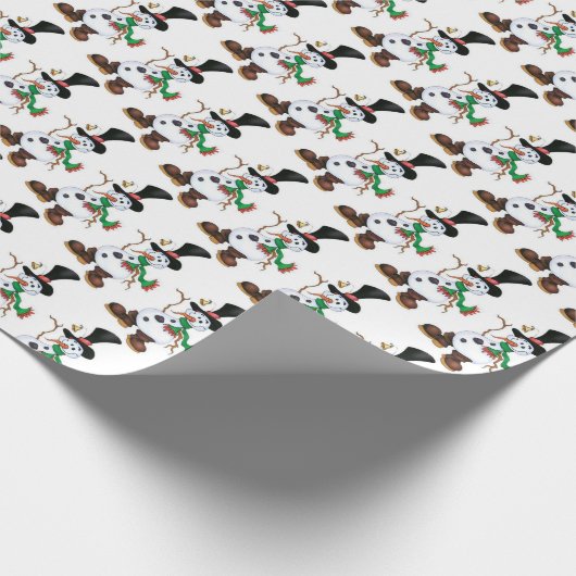 Schattige Sneeuwman Cadeaupapier (Hoek)