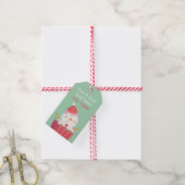 Schattige Sneeuwman Cupcake, Zoete Kerst Cadeaulabel (Met Touw)