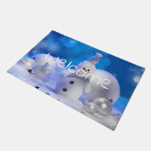 schattige sneeuwman deurmat (Schuin)