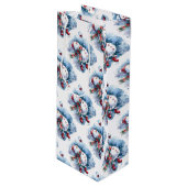 Schattige Sneeuwman Drinkt Wijn Cadeautas (Voorkant Gekanteld)
