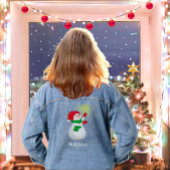 Schattige Sneeuwman en Typografie Denim Jacket
