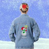 Schattige Sneeuwman en Typografie Denim Jacket