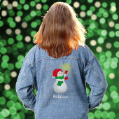 Schattige Sneeuwman en Typografie Denim Jacket