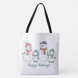 Schattige Sneeuwman Familie Boodschappentas Tote Bag