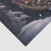 Schattige sneeuwman familie in Winter Wonderland D Tissuepapier (Detail)